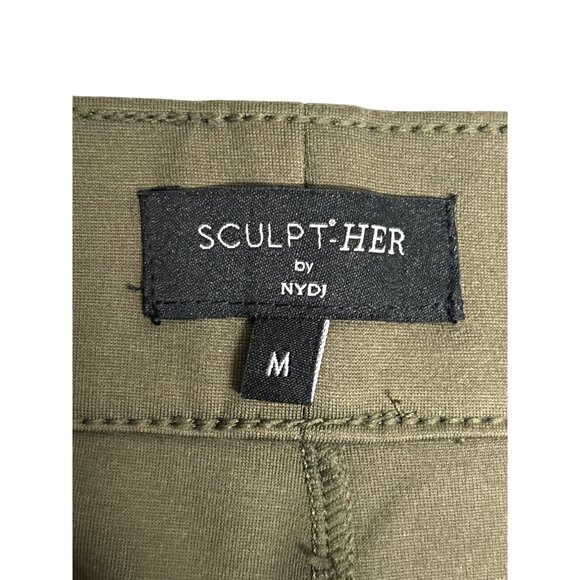 NYDJ Sculpt-Her Womens Lift Tuck Olive Green Trousers M - Picture 3 of 9
